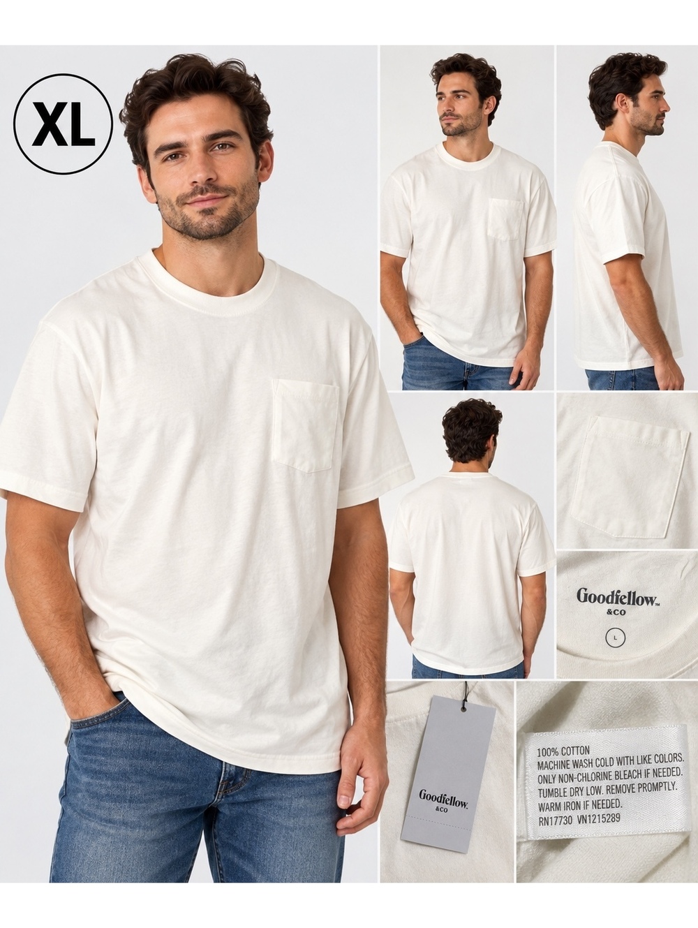 Goodfellow white short sleeve pocket T shirt